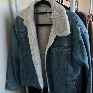 Medium Wash Sherpa Lined Denim Jacket